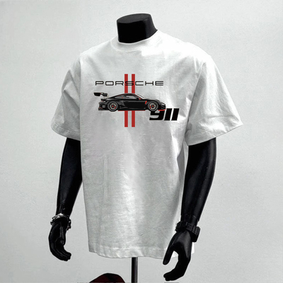 重磅纯棉潮牌个性T恤痞帅潮流印花男款夏季圆领宽松百搭短袖1