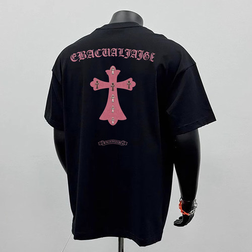 重磅纯棉潮牌美式字母T恤潮流痞帅印花男款夏季圆领宽松短袖1