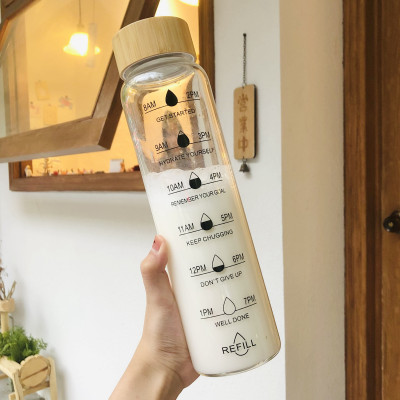 中式养生玻璃杯1000ml车载防漏水