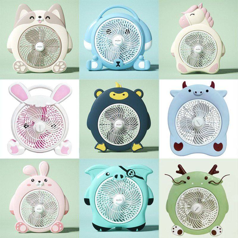美诗儿2025年新款迷你电风扇台式宿舍办公室转页扇卡通可家用台扇