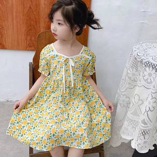 女童连衣裙三岁夏季3碎花4洋气5公主裙六岁女孩衣服幼儿夏装裙子