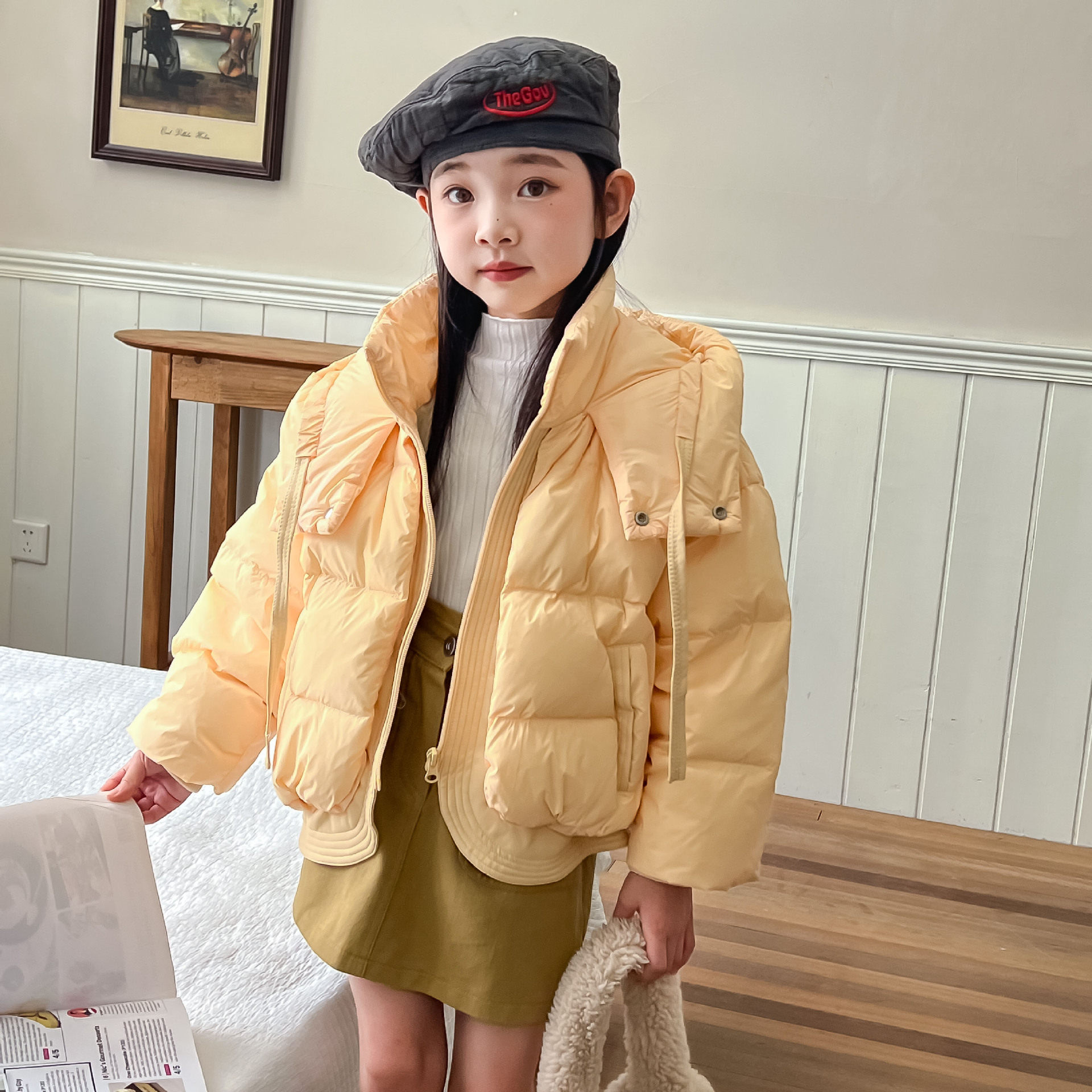 女童羽绒棉服2026新款冬季洋气儿童加厚夹棉外套韩版女孩冬装棉袄