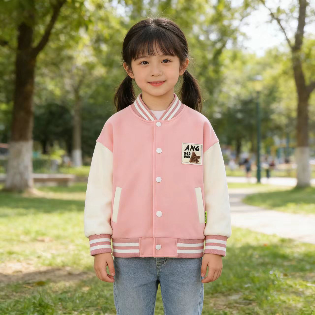女童春秋洋气棒球服外套