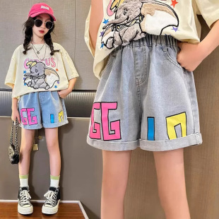 女大童牛仔短裤2026夏季新款女童宽松休闲五分裤女孩夏装薄款裤子