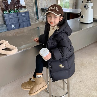 棉袄洋气女孩冬装 女童棉服2025新款 女大童中长款 韩版 夹棉外套 冬季