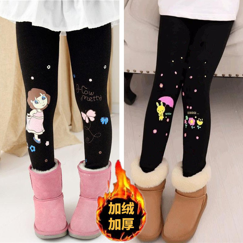 女童冬季加绒加厚打底裤