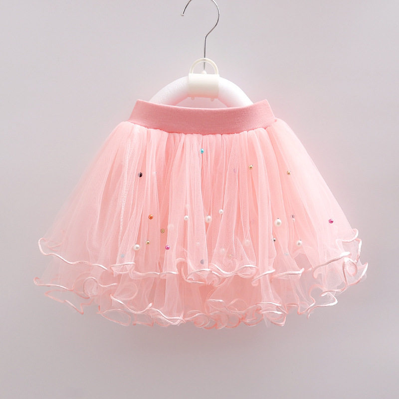 女童夏季洋气网纱蓬蓬短裙