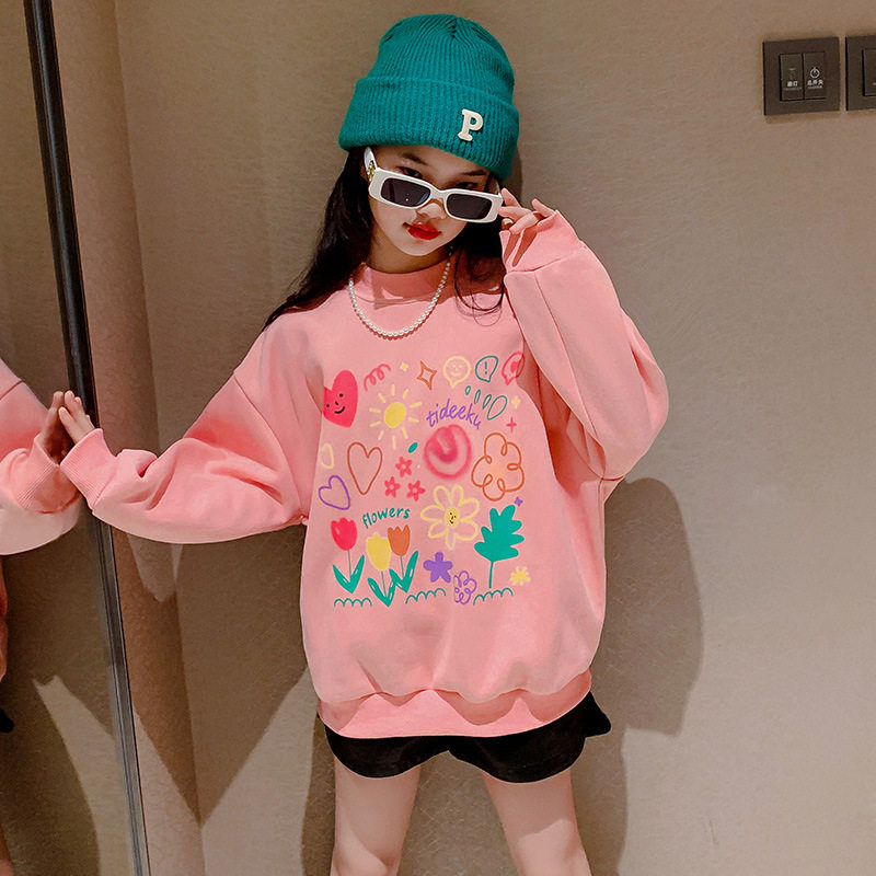 女童卫衣春秋款2025新款女宝春装时尚打底衫女孩春季韩版洋气上衣