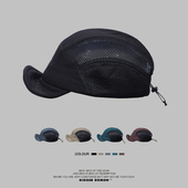 夏季 机能软沿帽棒球帽 网帽短檐帽抽绳翘檐帽速干跑步运动帽薄工装