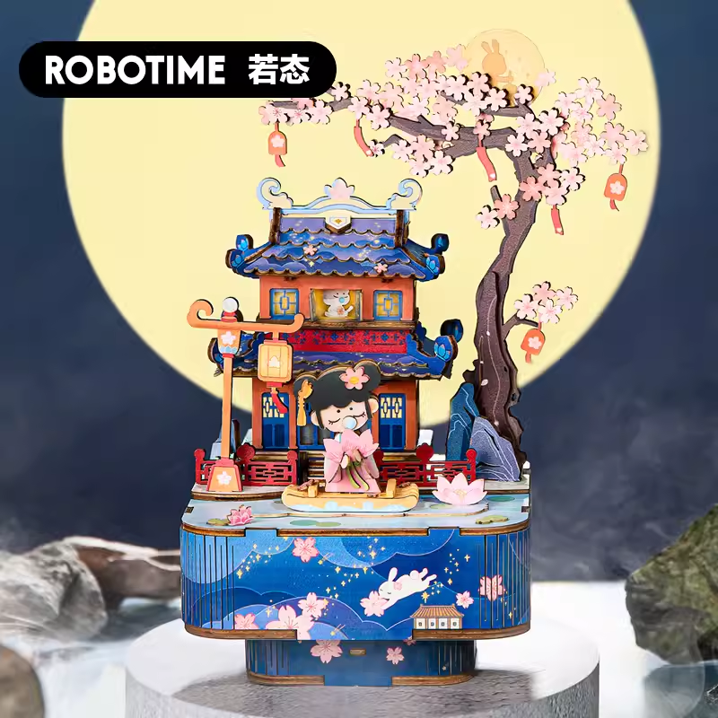 若态八音乐盒手工醉花灯