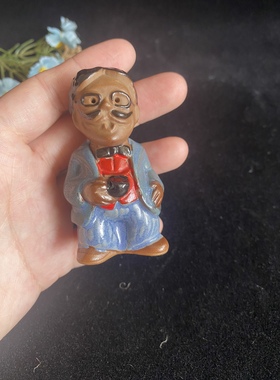 日本古董杂货铺日本制手工陶制绅士摆件茶宠孤品