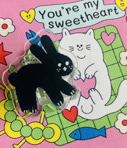 出口日本ins风可爱蹦蹦小黑兔小兔仔方便夹创意收纳夹子