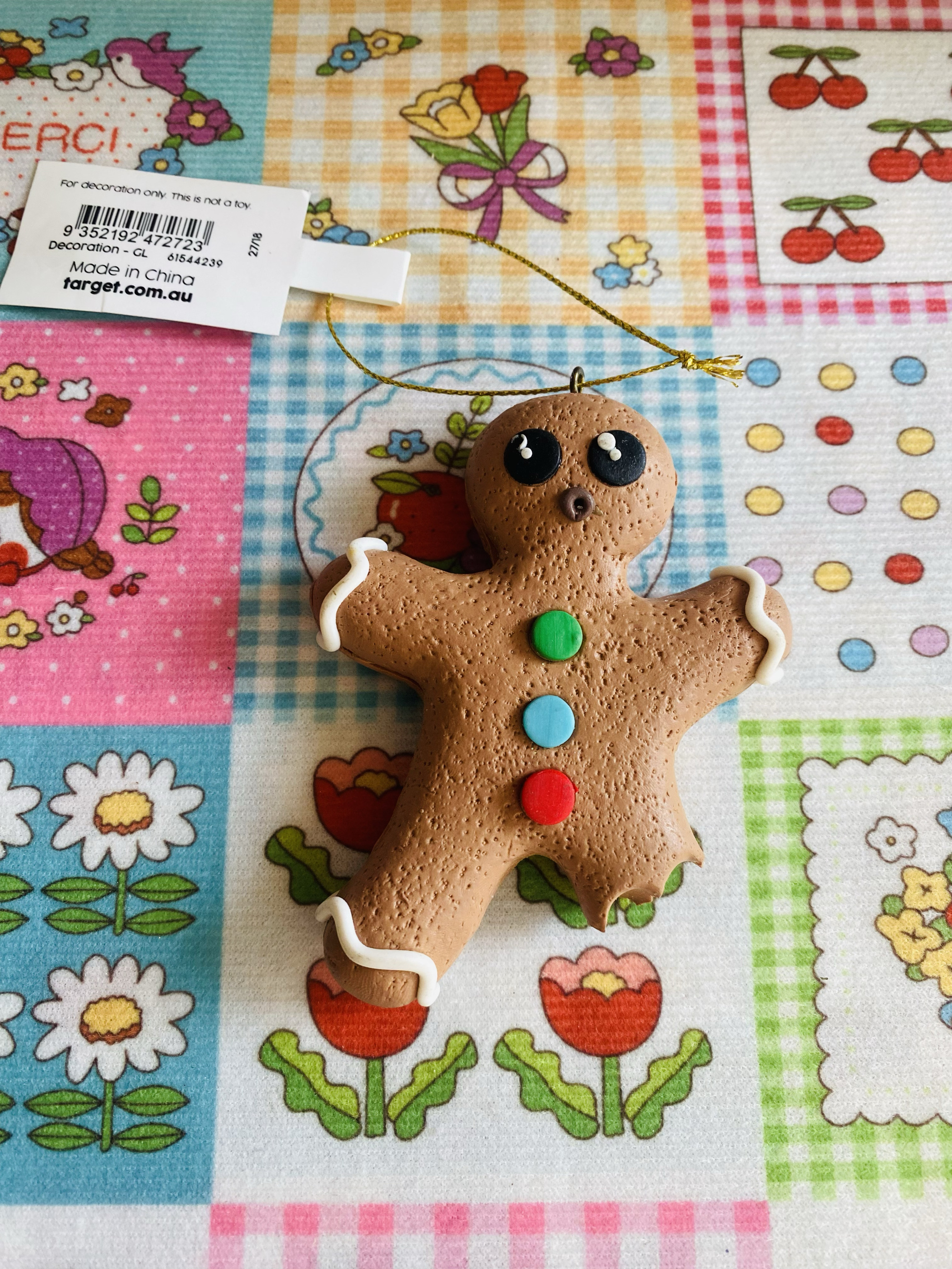 出口老货被咬了一口的姜饼挂件孤品