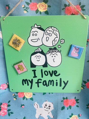 出口外贸创意铁皮画挂画（I love my family）我爱我家
