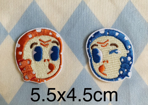 出口日本刺绣布贴补丁贴（火男火女）一对不拆卖