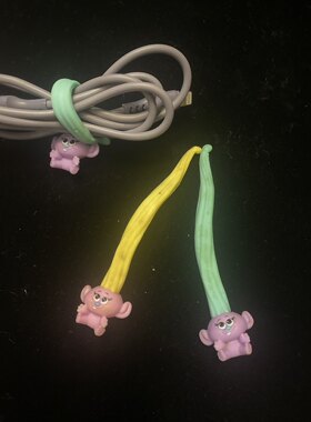出口老货魔发精灵马卡龙色数据线耳机线铁线绑绳玩具一组2只