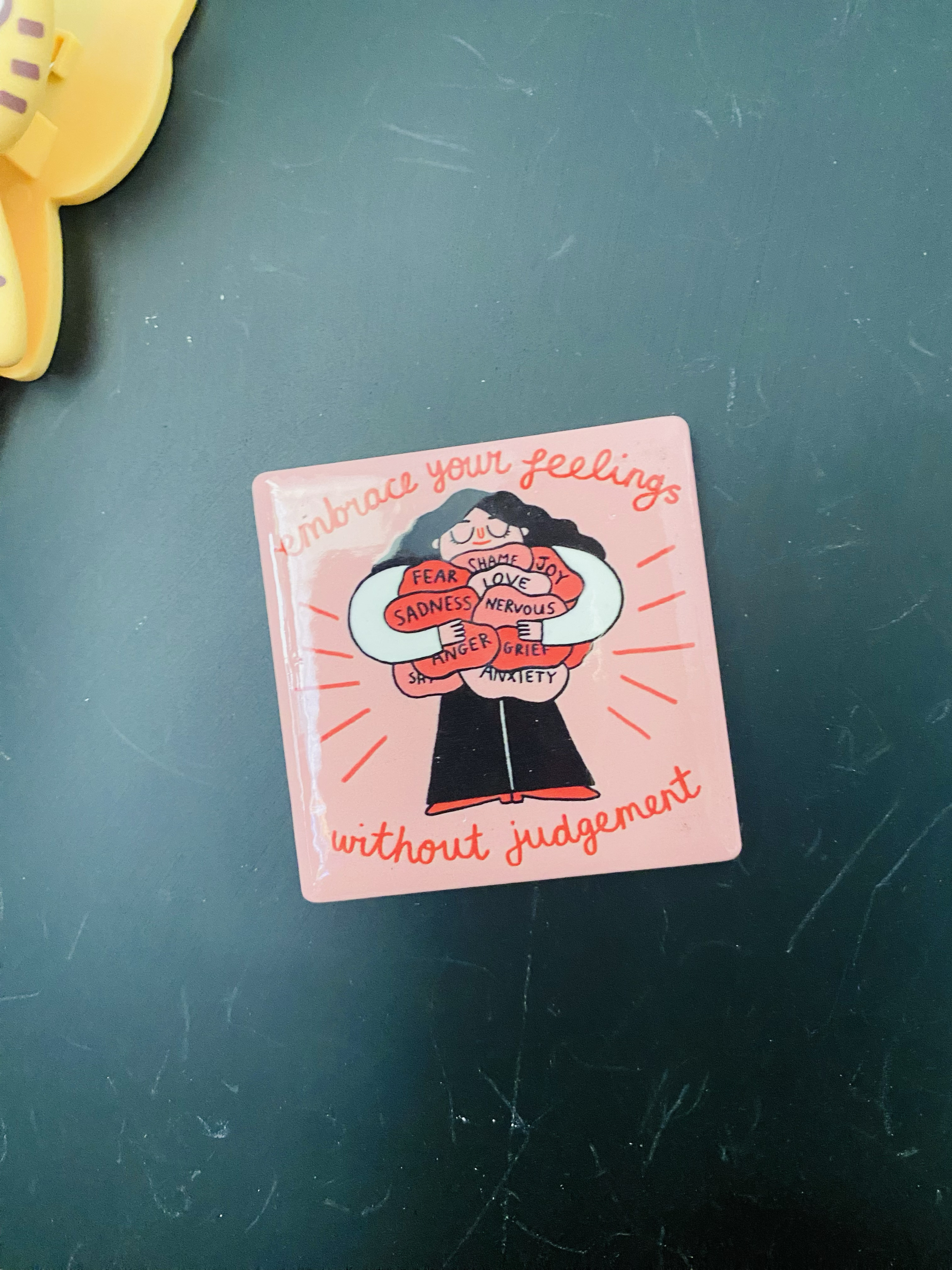 坦然接纳你的所有感受。 小众陶瓷冰箱贴防盗门装饰磁铁