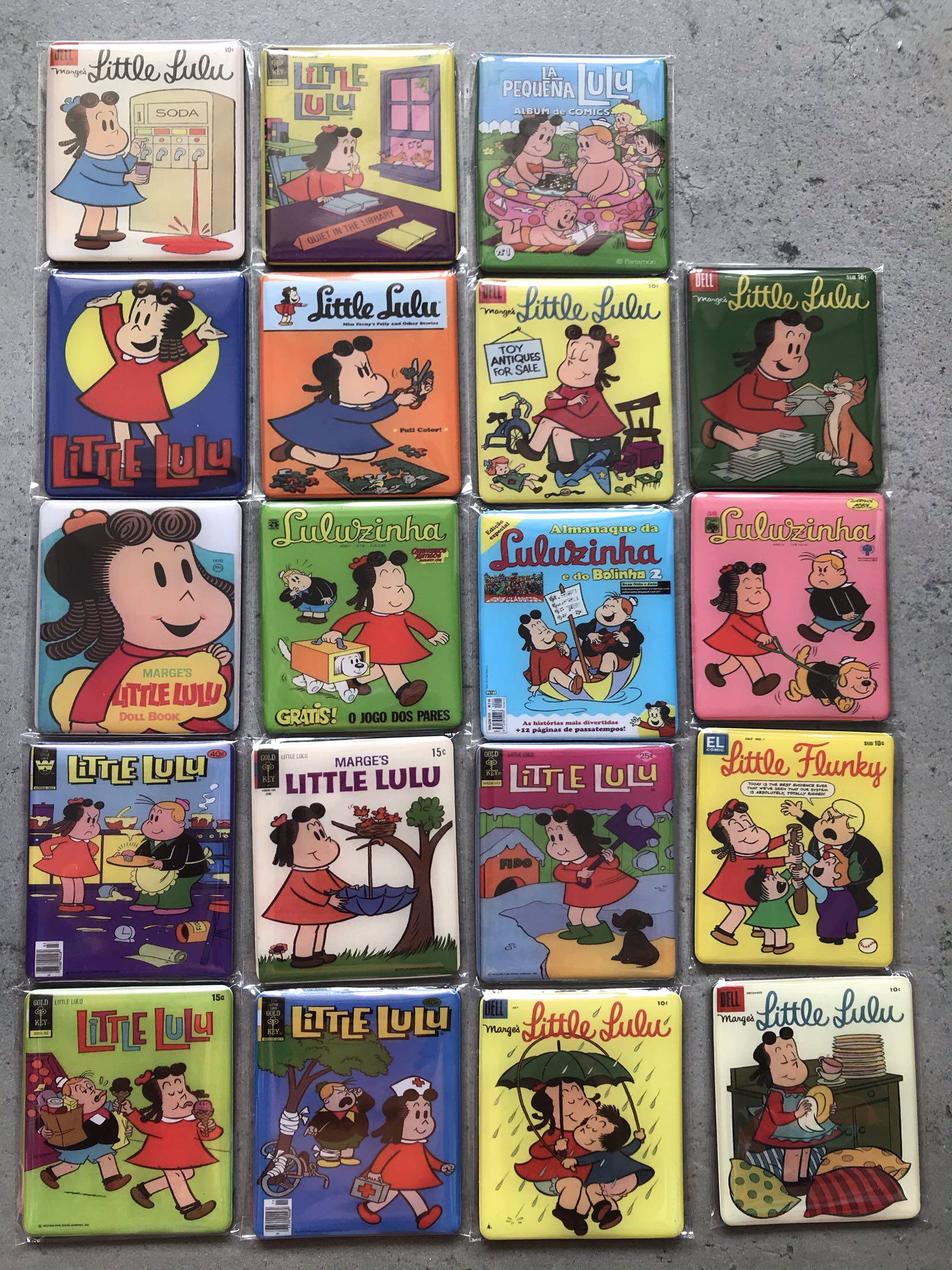 出口订单小众卡通人物little lulu小露露超大磁性冰箱贴