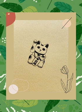 包邮出口定制日式招财猫手帐印章儿童创意小礼物盖章