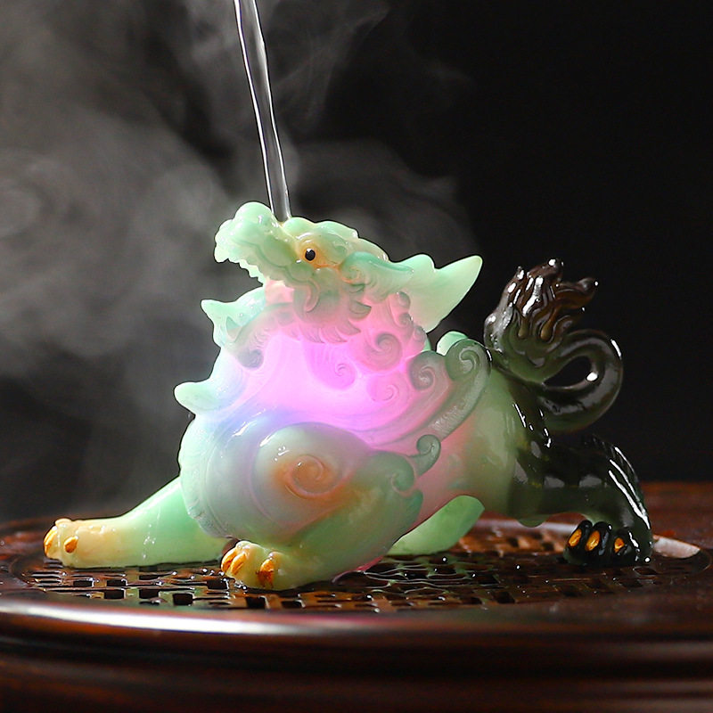 变色茶宠物摆件发光貔貅精品可养茶宠摆件