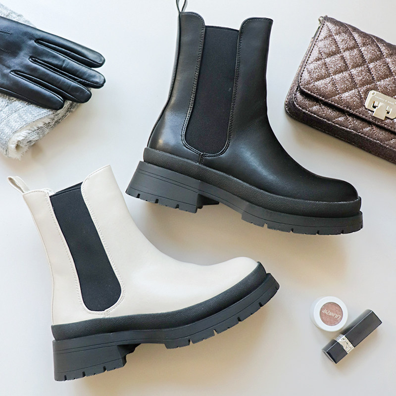 经典修腿显瘦烟筒靴黑复古女切尔西短靴英伦风马丁靴机车靴骑士靴,女鞋,烟筒靴,淘宝优惠券,粉丝福利购,淘宝优惠卷