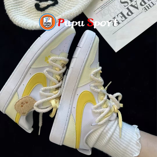 【定制球鞋】 Nike Court Borough奶油小熊 手绘 耐磨 低帮 板鞋