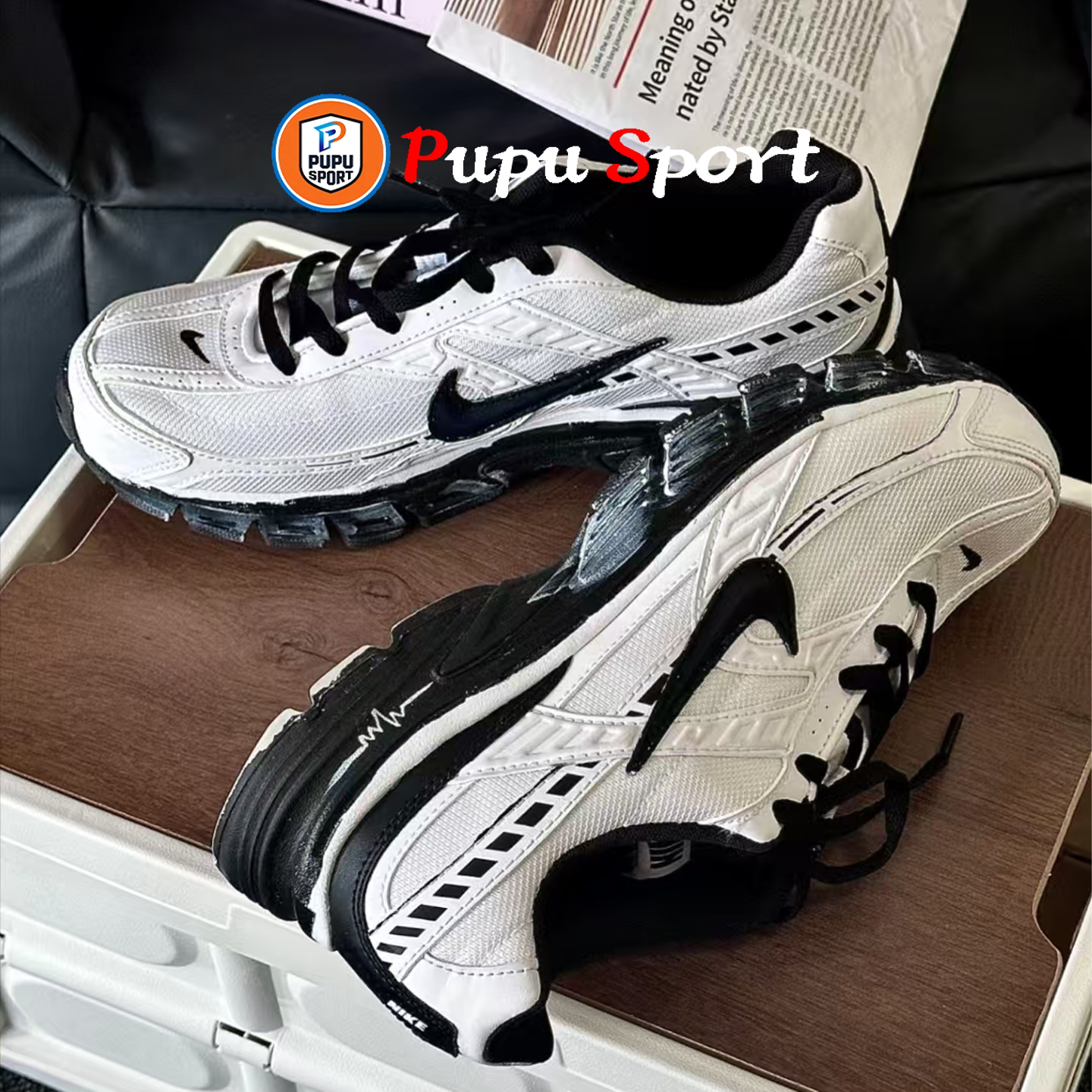 Nike定制球鞋Initiator 玄影涂鸦 男跑步老爹鞋废墟做旧机能ins风