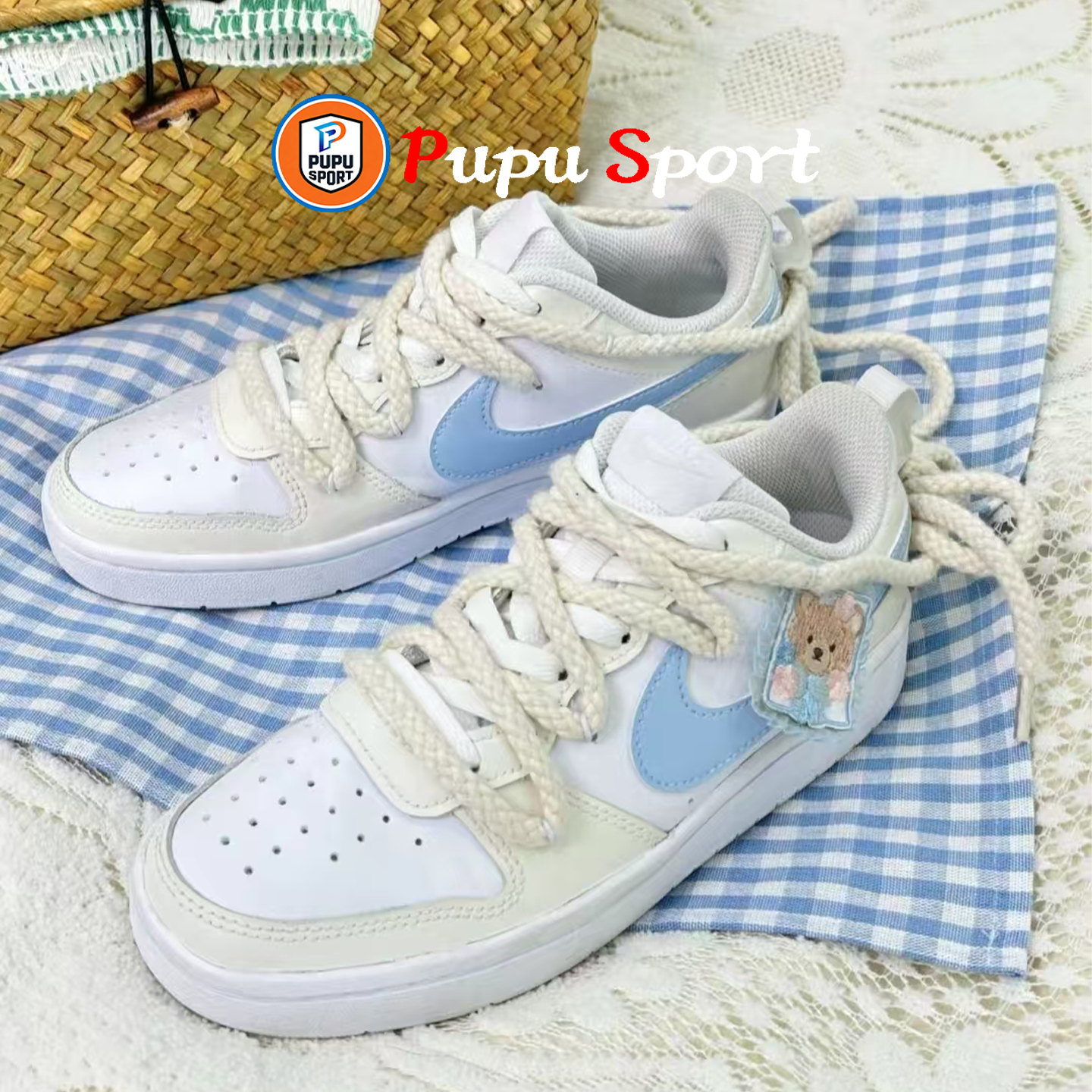 【定制球鞋】Nike Court Borough 懒猫缝纫机 小熊蛋挞,运动鞋new,板鞋,淘宝优惠券,粉丝福利购,淘宝优惠卷