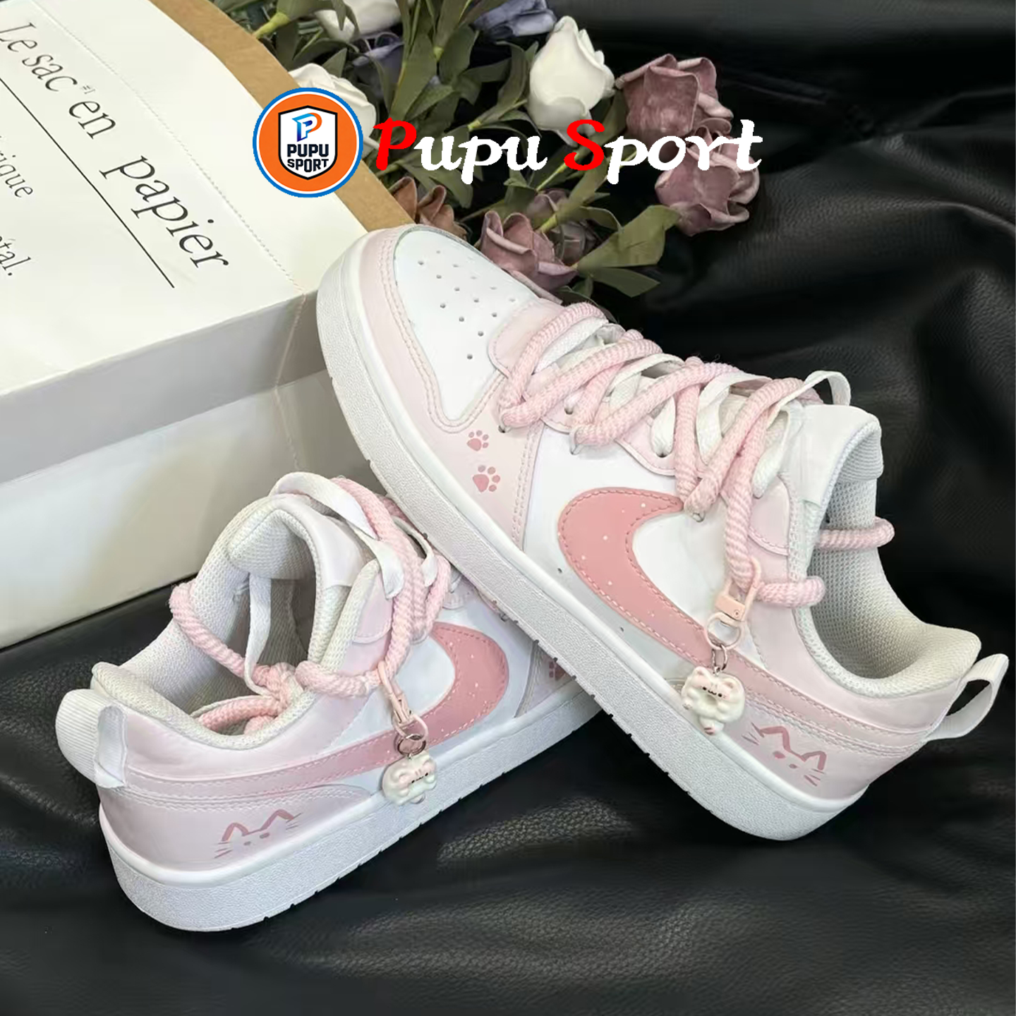 【定制球鞋】Nike Court Borough桃气奶喵少女感夏日多巴胺板鞋女,运动鞋new,板鞋,淘宝优惠券,粉丝福利购,淘宝优惠卷