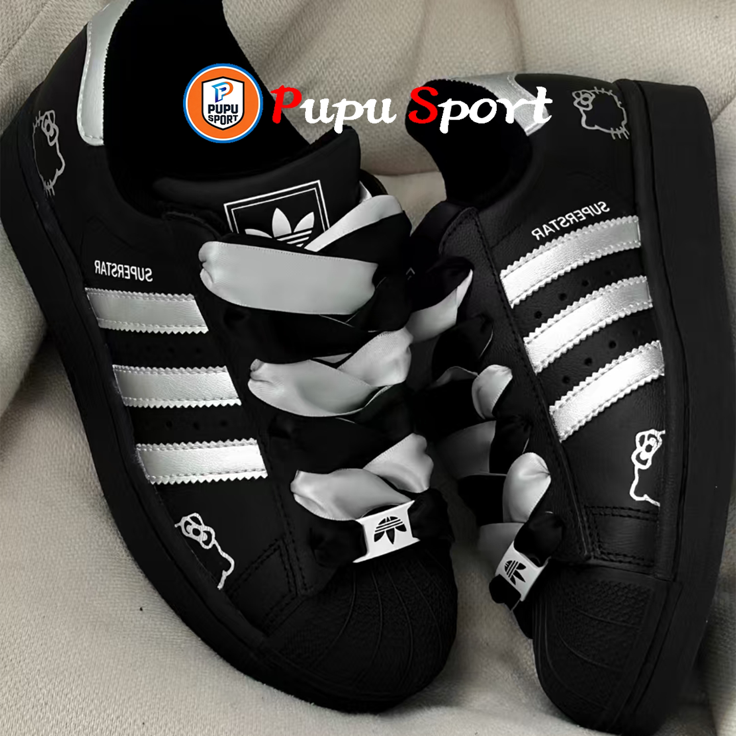 【定制球鞋】adidas originals Superstar2 月光喵 贝壳头板鞋图片