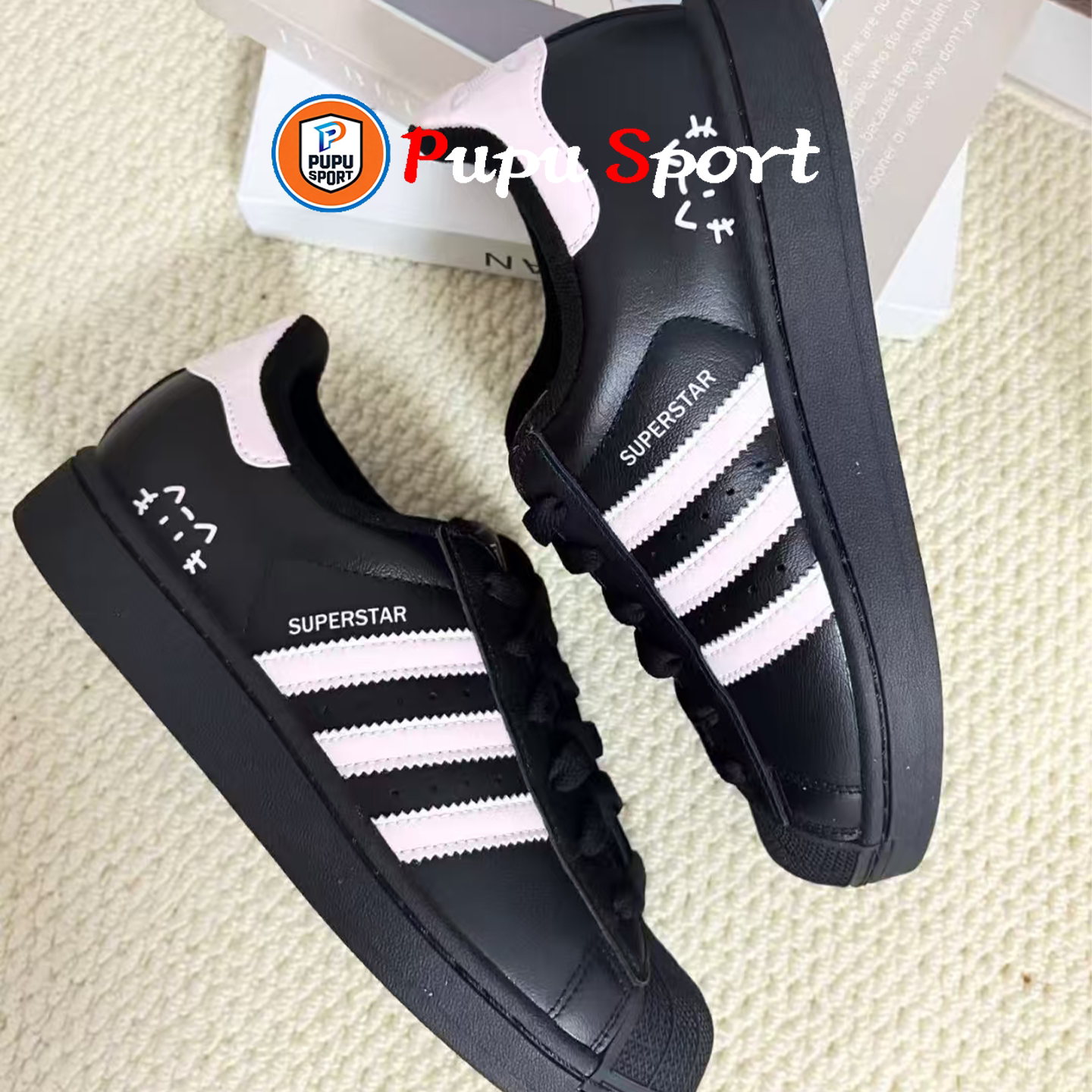 定制球鞋 adidas originals Superstar 2 甜酷奶喵 韩系 板鞋女
