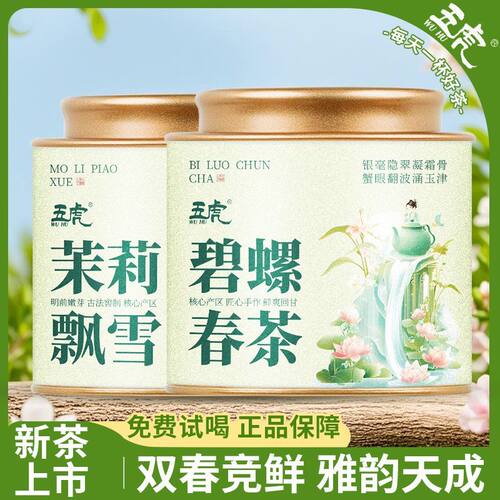 五虎碧螺春茉莉飘雪绿茶茶叶