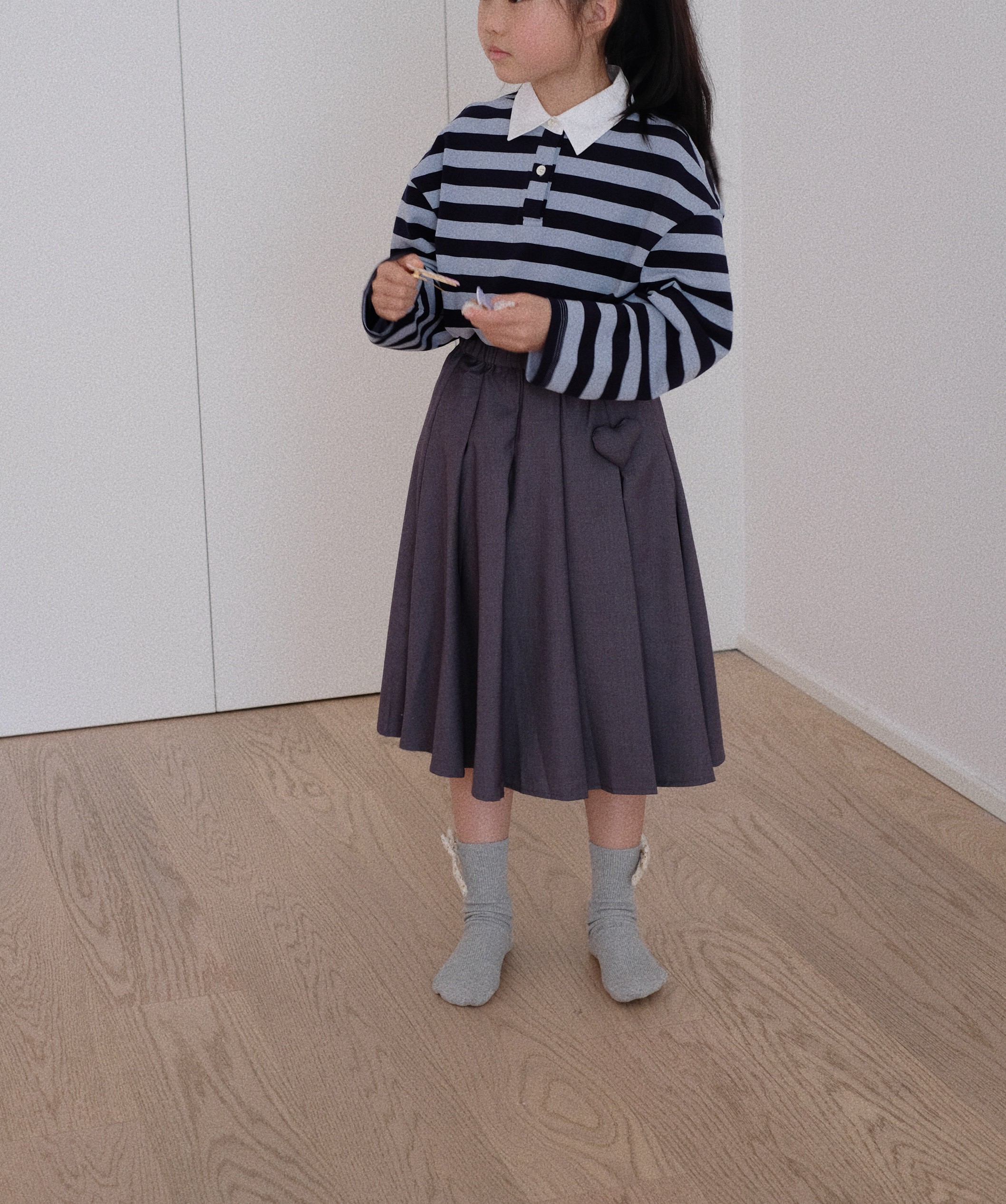 polo衫女童春秋款卫衣2024新款春装儿童条纹上衣服大童韩国童装潮