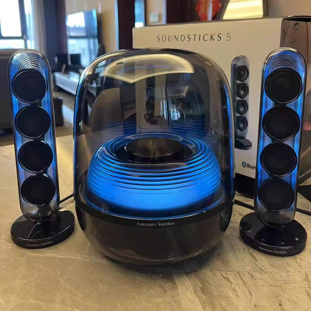 哈曼卡顿水晶5代蓝牙音箱台式电脑家用高音质低音炮五代电视音响