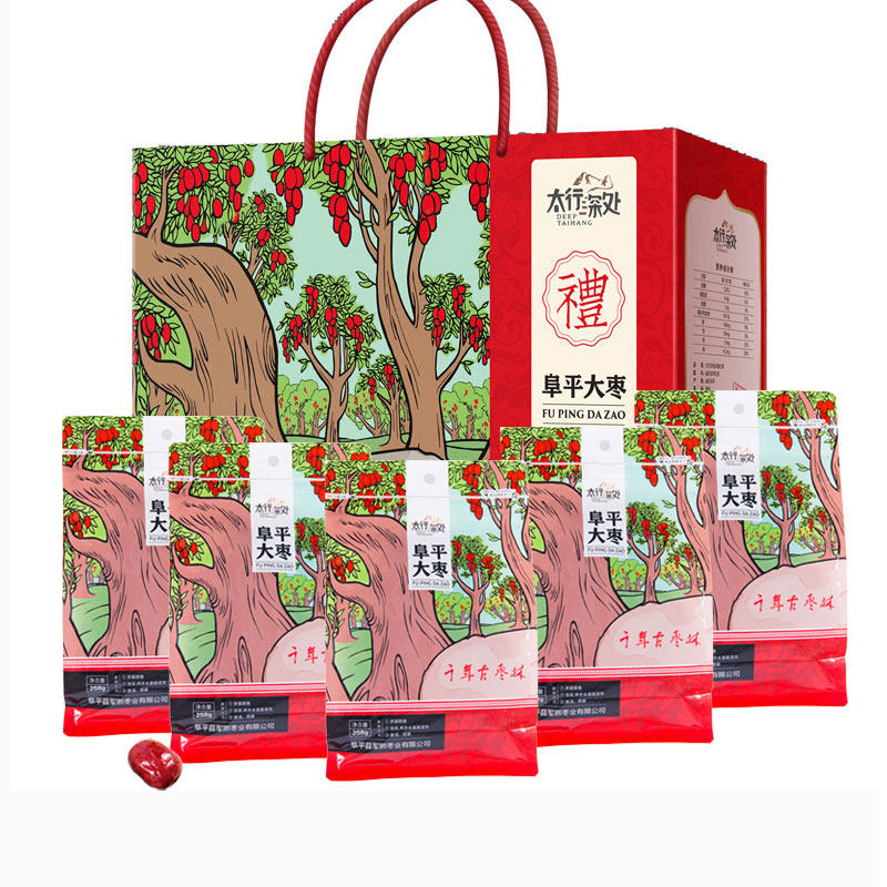 太行深处 红枣礼盒1290g大枣脆枣红枣干零食大枣河北阜平特产