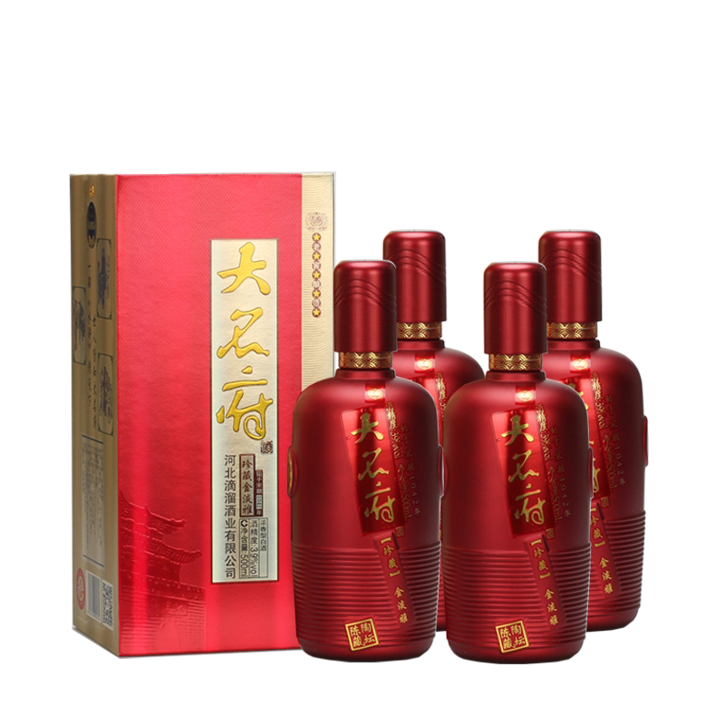 滴溜酒 大名府酒39度珍藏金淡雅500ml*4瓶整箱浓香型白酒邯郸特产