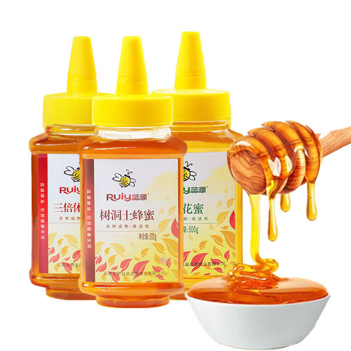 蜂蜜500g自产蜂巢槐花枣花特产