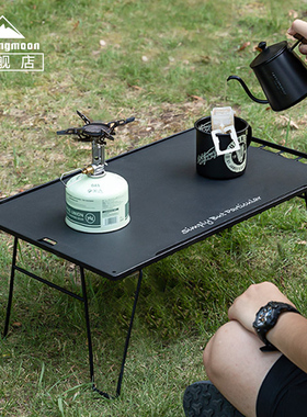 柯曼折叠轻量烧烤桌T-235 便携网桌露营置物架黑色铁桌户外拓展桌