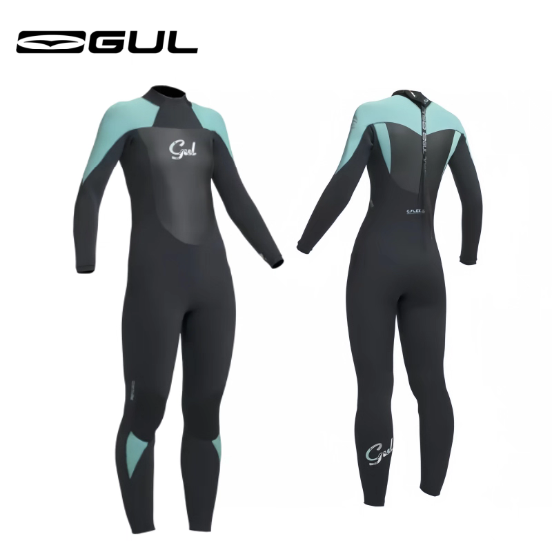 英国GUL正品5/3厚内绒女款连体潜水服冲浪湿衣背拉链防寒保暖防晒
