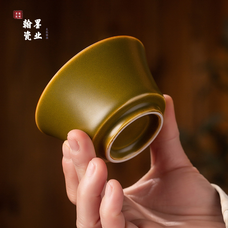 景德镇陶瓷手工柴烧茶叶末将军杯