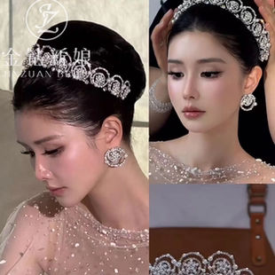 ETE新娘珍珠皇冠头饰发箍超仙小众发饰新娘结婚发冠配饰2025新款