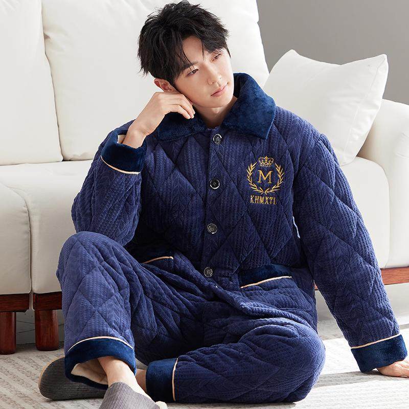 新款三层夹棉袄冬季加厚家居服