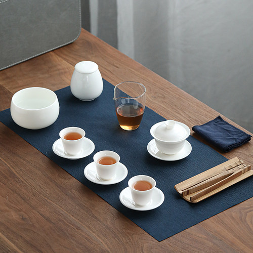 羊脂玉白瓷茶艺教学套组