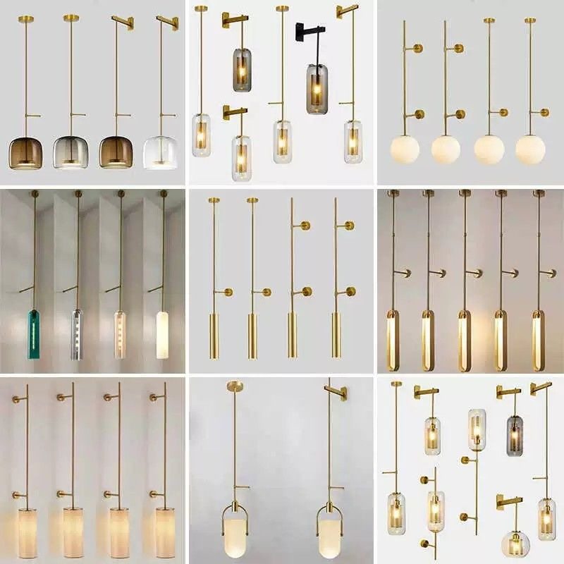 北欧设计师客厅走廊过道个性壁灯样板房民宿酒店床头长杆吊壁灯