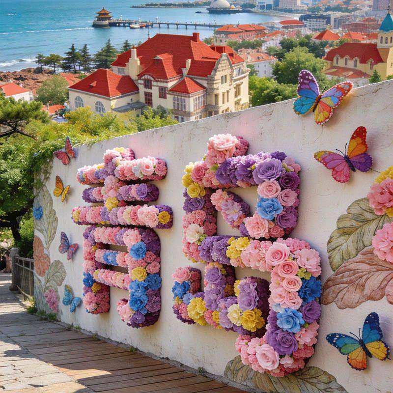 仿真花网红打卡墙字体花装饰背景墙城市打卡花墙立体拍照布置装饰,节庆用品/礼品,节日装扮用品,淘宝优惠券,粉丝福利购,淘宝优惠卷