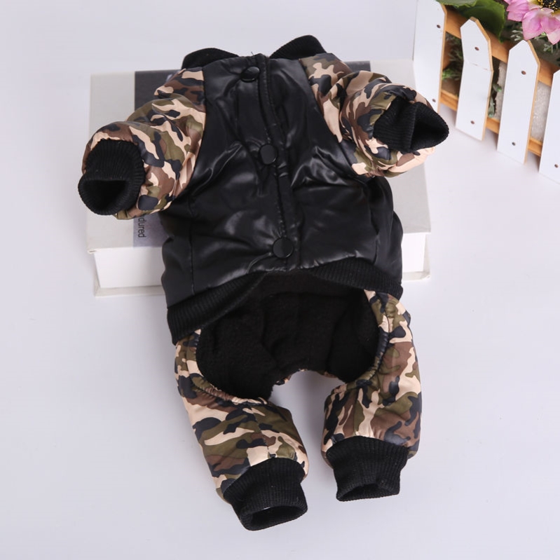 加厚狗狗衣服秋冬季泰迪狗衣服猫咪宠物衣服大中小型犬迷彩四脚衣