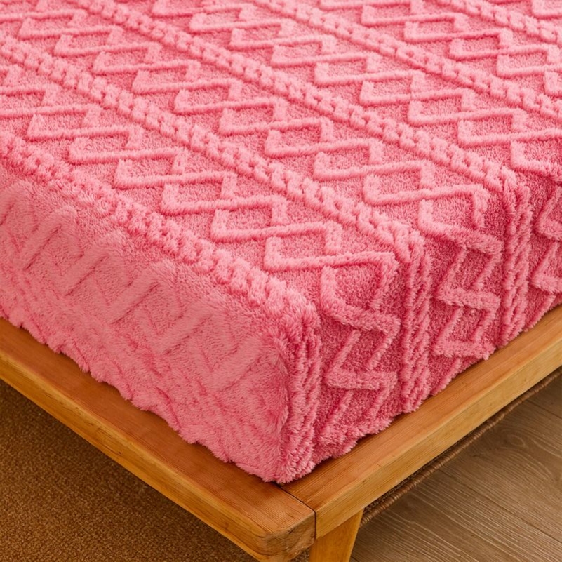 冬季牛奶绒床单单件床笠款可水洗床罩冬天床单加绒全包防滑三件套