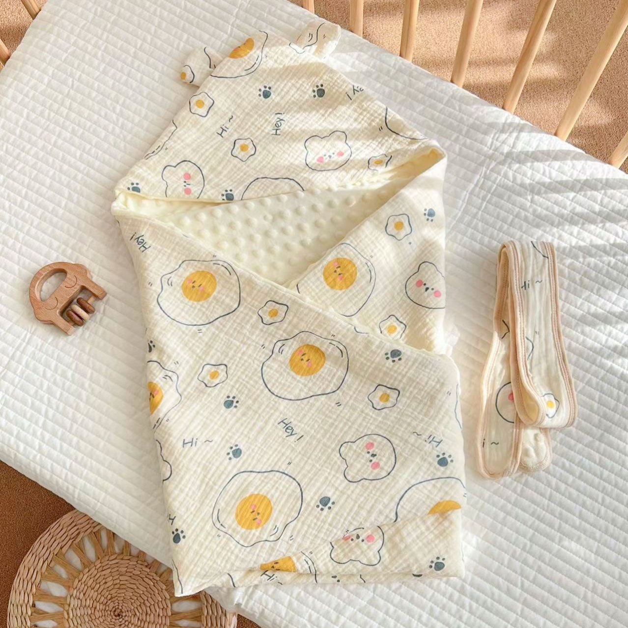 新生婴儿包被春夏薄款刚出生初生包裹被纯棉豆豆绒产房出院包被