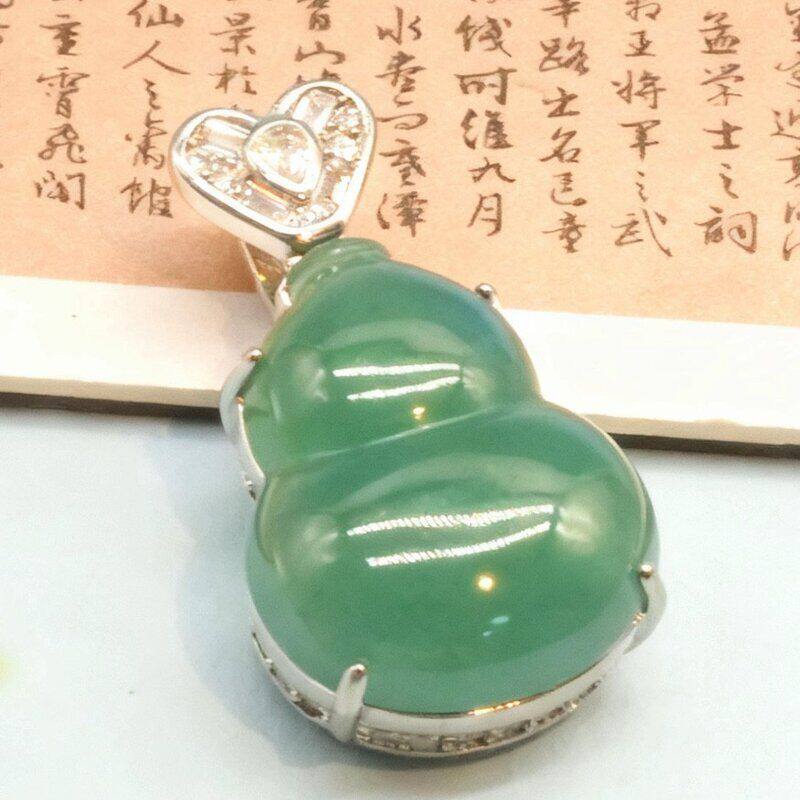 天然复古翡翠多样性吊坠水绿蓝A缅甸 9338其一发新中式货葫芦福禄