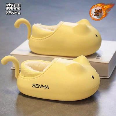 森马冬季加绒保暖厚底卡通棉鞋